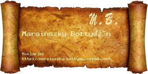 Marsinszky Bottyán névjegykártya